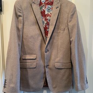 Paisley & Gray Light Brown Blazer with Patterned Lining